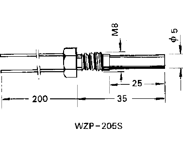 WZP-205S引进型不锈钢铂电阻元件-上海自动化仪表